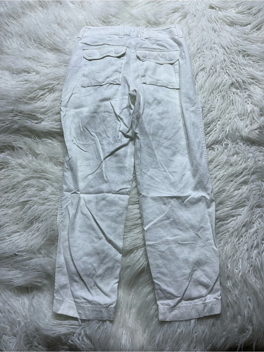 J.CREW White Seaside Linen Tencel Lyocell Blend Cargo